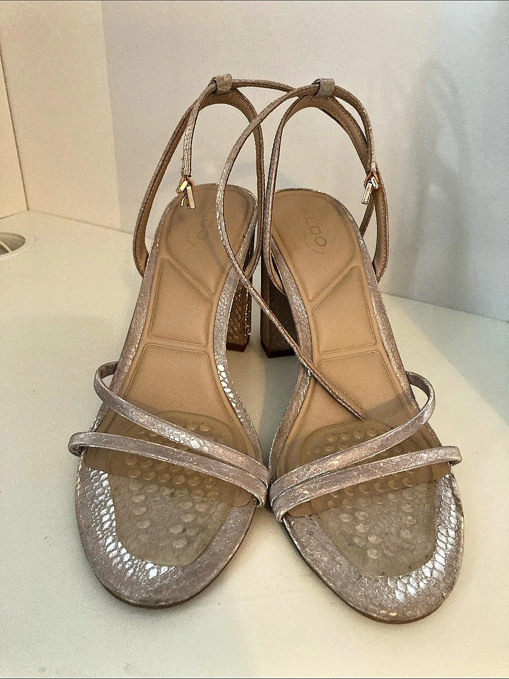 ALDO Glitter Heels in Rose gold